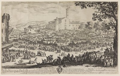 インプルネータの見本市 1622年頃 （エッチング・敷紙 作： Jacques Callot