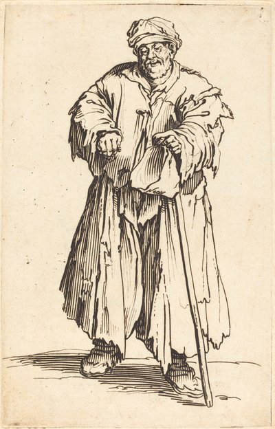 目を伏せた太った物乞い 作： Jacques Callot