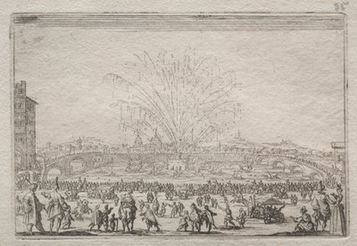 アルノ川の花火 作： Jacques Callot