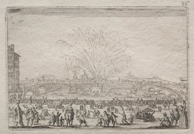 アルノの花火、c。 1622。 作： Jacques Callot