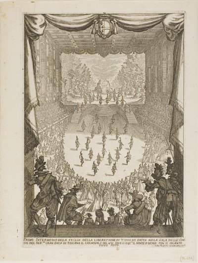 「ティラヌスと闘技場の解放」のベグリアの最初の間奏曲 作： Jacques Callot