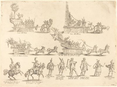 山車と参加者 作： Jacques Callot