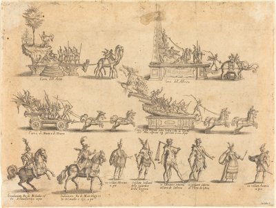 山車と参加者 作： Jacques Callot