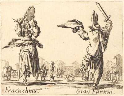 Fracischina と Gian Farina 作： Jacques Callot