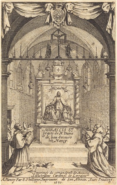 「ボン・セクール・レ・ナンシー」の聖母の奇跡と恵みのための口絵 作： Jacques Callot