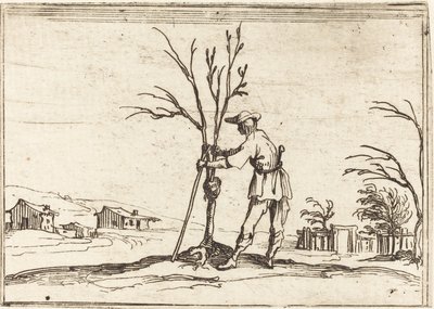 木を剪定する庭師 作： Jacques Callot