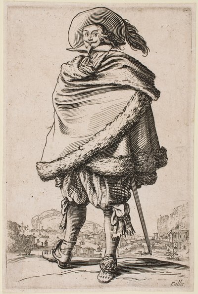 シリーズ「The Nobility」より、毛皮で縁取られたマントに包まれた紳士 作： Jacques Callot