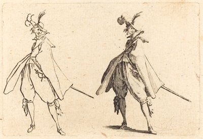 大きなマントを着た紳士、正面図 作： Jacques Callot