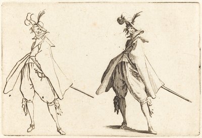 大きなマントを着た紳士、正面図 作： Jacques Callot