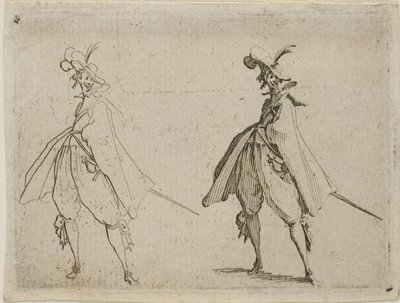 正面から見た大きなケープの紳士（『気まぐれ』より 作： Jacques Callot