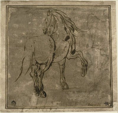 馬、後ろから 4 分の 3 の角度から見た図 作： Jacques Callot