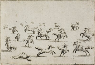自由を駆ける馬たち（『気まぐれ』より 作： Jacques Callot