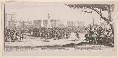 Alistando as Tropas, ilustração de As Grandes Misérias da Guerra 作： Jacques Callot