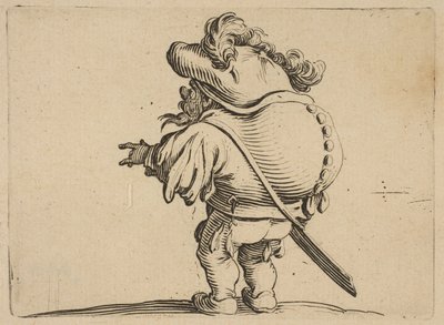 ボタンの列で飾られた大きな背中の男...、1616-22で飾られた大きな背中の男 作： Jacques Callot