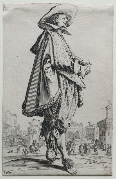 ラ・ノブレス: 手を組んで横顔で立つ紳士 作： Jacques Callot