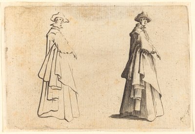 大きなコートを着た貴婦人 作： Jacques Callot