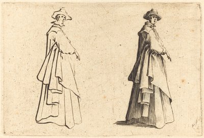 大きなコートを着た貴婦人 作： Jacques Callot