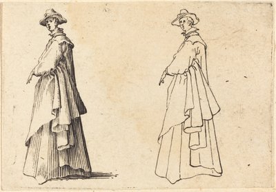 大きなコートを着た貴婦人 作： Jacques Callot