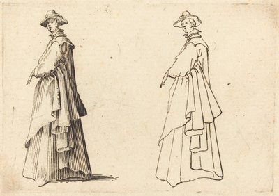 大きなコートを着た貴婦人 作： Jacques Callot