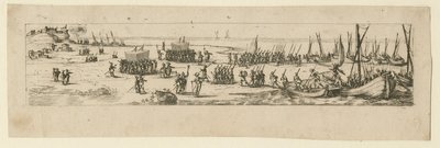 ラロッシェルの包囲戦での兵士の上陸、1630年 作： Jacques Callot