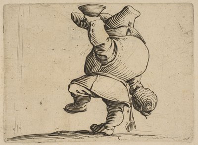 Le Buveur Vu de Dos 後ろから見た酒飲み、Varie Figure Gobbi、スイート appe...、1616-22 から。 作： Jacques Callot