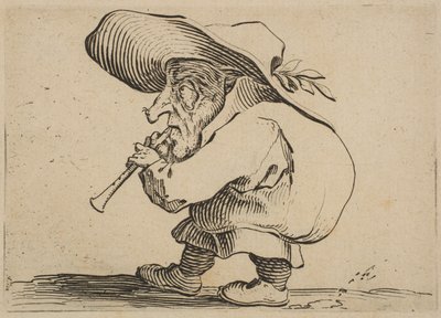 Le Joueur de Flageoletヴァリーフィギュアゴッビのフラジオレット奏者、スイートと呼ばれる...、1616-22。 作： Jacques Callot