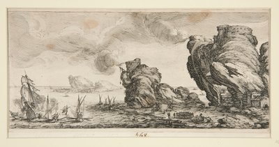 ジョヴァンニ・デ・メディチの風景画より、ル・コンバット・ネイヴァル（海戦） 作： Jacques Callot