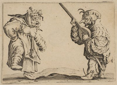 Les Danseurs au Luth The Dancers with a Lute, from Les Caprices Series B, The Nancy Set, 1617-20. 作： Jacques Callot