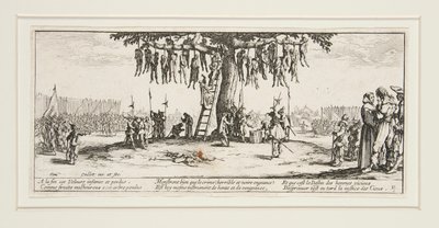戦争の悲惨さ: N. 11 - 絞首刑 作： Jacques Callot