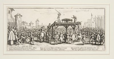 戦争の悲惨さ: N. 14 - 車輪 作： Jacques Callot