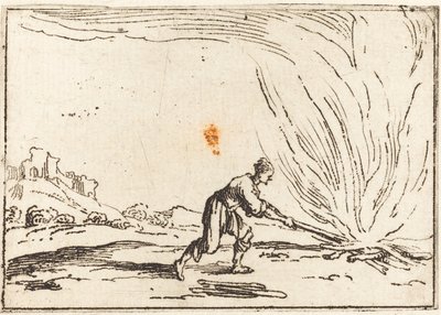 火事に付き添う男 作： Jacques Callot