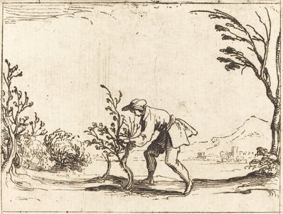 香油の木を切る男 作： Jacques Callot