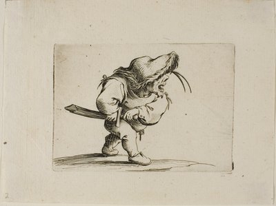 ヴァリエ フィギュア ゴビより、剣を抜く準備をしている男 作： Jacques Callot