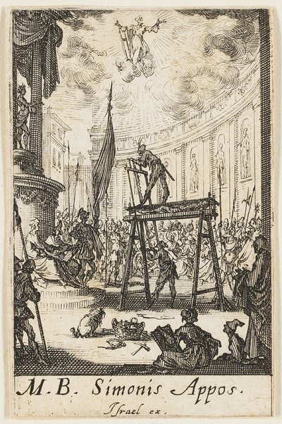 使徒たちの殉教』より「聖シモンの殉教」第10巻 作： Jacques Callot