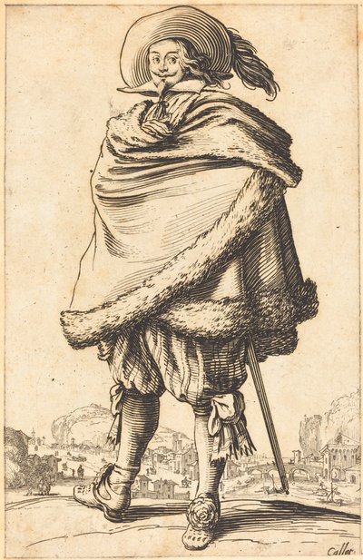 毛皮で飾られたマントに縛られた高貴な男 作： Jacques Callot