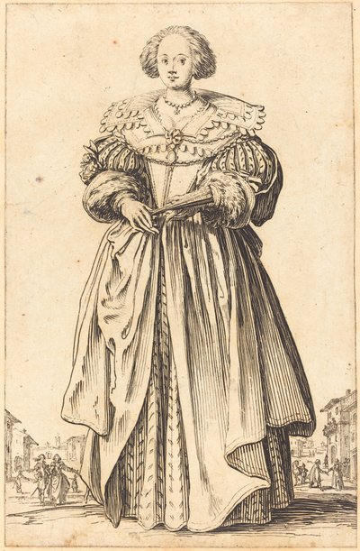 扇子を持つ貴婦人 作： Jacques Callot