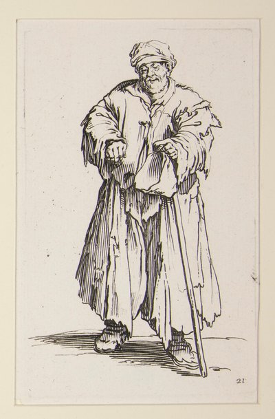 Beggars (Le mendiant obese aux yeux baisses) の目を下げた肥満の男性 作： Jacques Callot