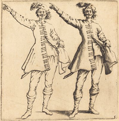 将校, 腕を伸ばした状態, 正面図 作： Jacques Callot