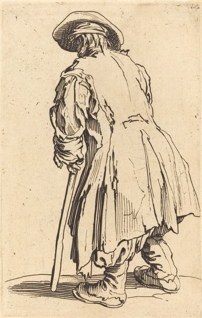 1つ松葉杖の古い乞食、1622年頃 作： Jacques Callot