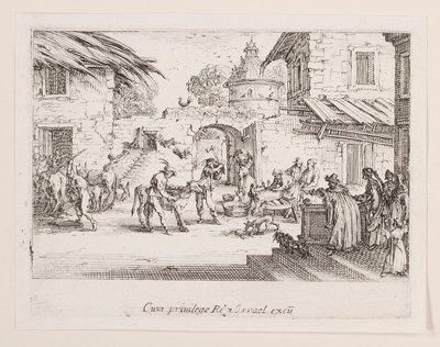 On tue le veau gras (The Large Calf is Killed)、シリーズ La vie de l より 作： Jacques Callot
