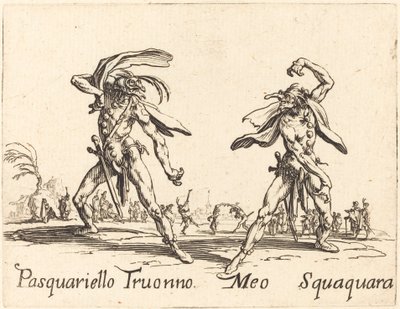 パスカリエロ・トルオンノとメオ・スクアカーラ、1622年頃。 作： Jacques Callot