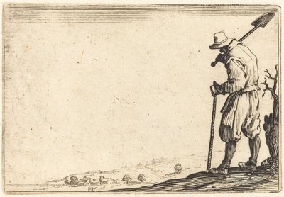 シャベルを肩に乗せた百姓 作： Jacques Callot