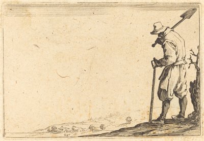 シャベルを肩に乗せた百姓 作： Jacques Callot