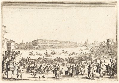 サンタ クローチェ広場、フィレンツェ、c。 1622年。 作： Jacques Callot