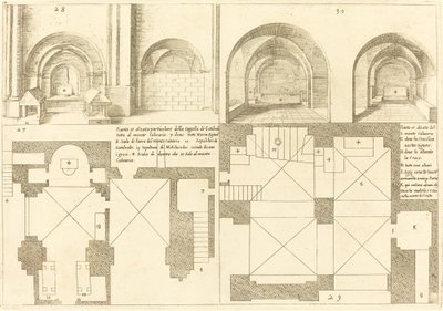 ゴドフロワ・ド・ブイヨン礼拝堂の平面図と立面図 作： Jacques Callot