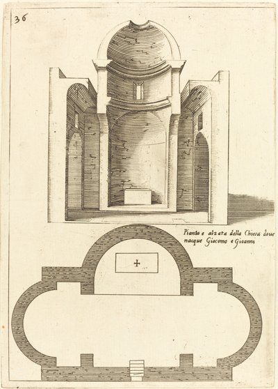 聖ヤコブとヨハネ教会の平面図と立面図 作： Jacques Callot