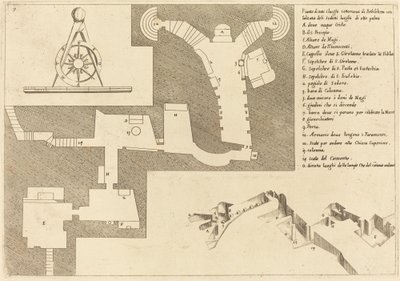 ベツレヘムのすべての重要な場所の計画 作： Jacques Callot