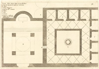 アナスの家の近くの教会の平面図（1619年）。 作： Jacques Callot