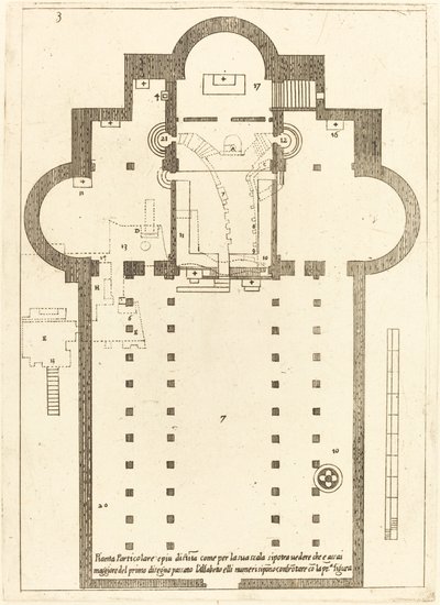 聖骸布教会の平面図（1619年）。 作： Jacques Callot