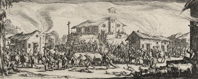村の略奪と焼却、1633年（敷設紙にエッチング） 作： Jacques Callot